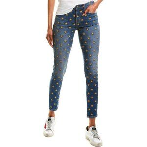 NWT Current | Elliott star embroidered dark wash skinny ankle jeans
